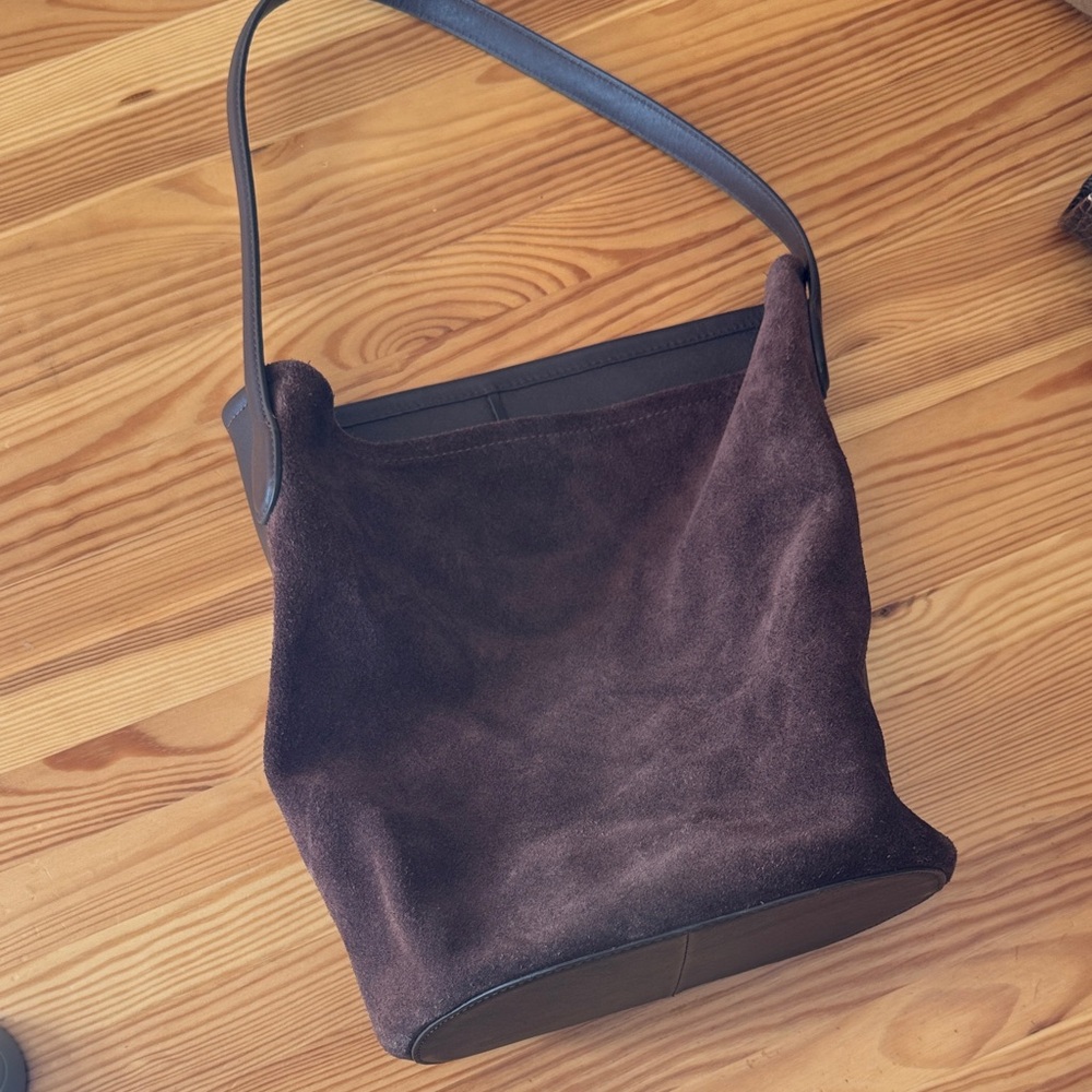 J. Crew Chocolate Suede bucket bag